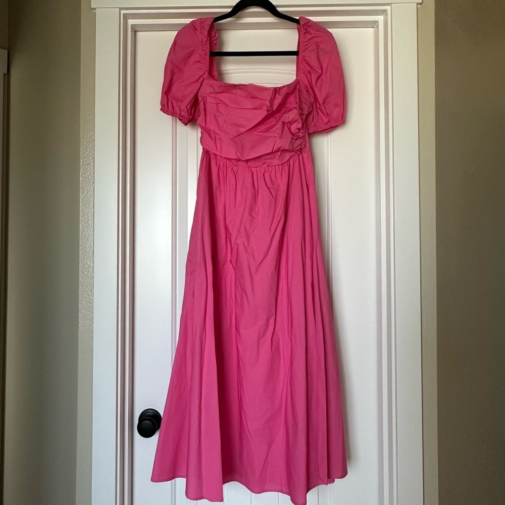 OPT Puff Sleeve Midi Dress - Pink (M)